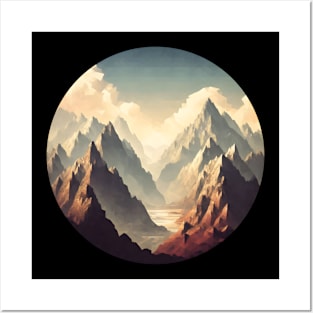 Low Poly Mountain Peaks Posters and Art